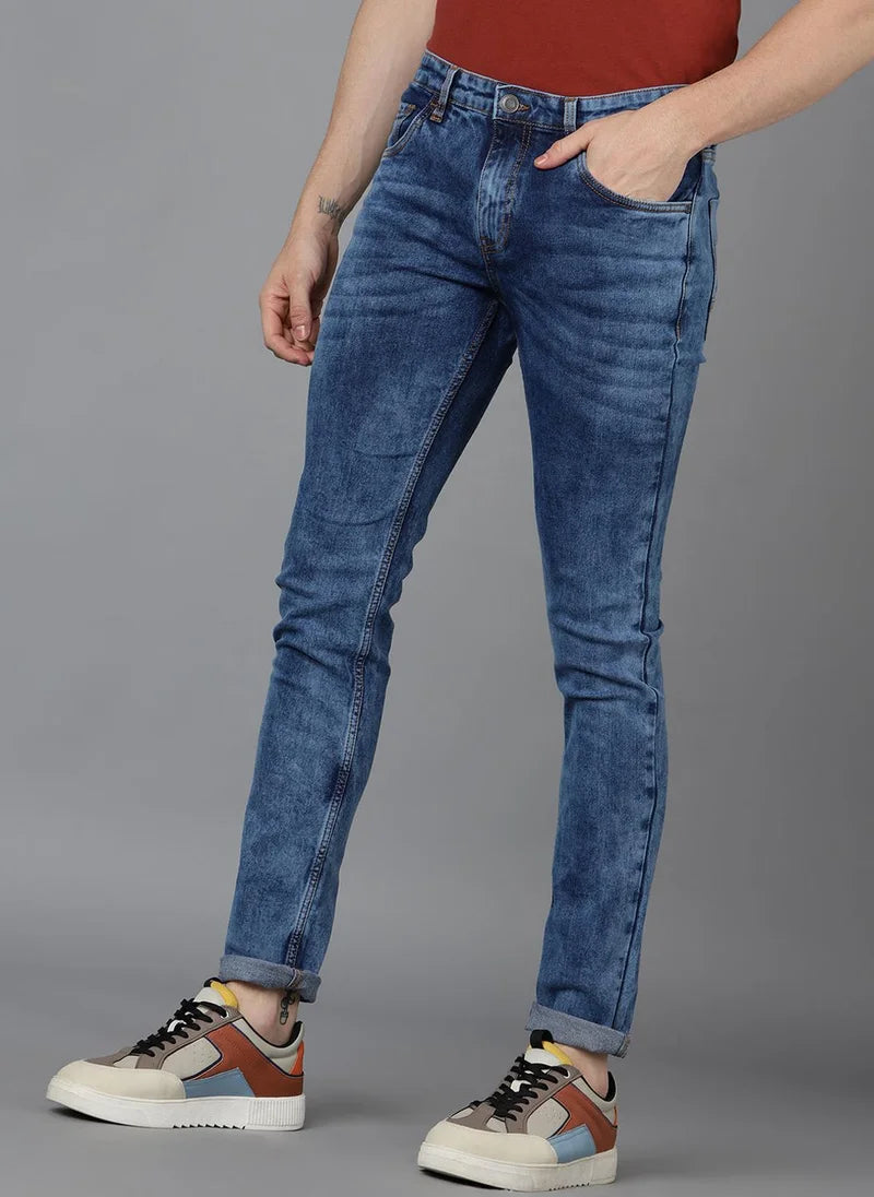 Jean slim bleu délavé extensible pour homme Urbano Fashion