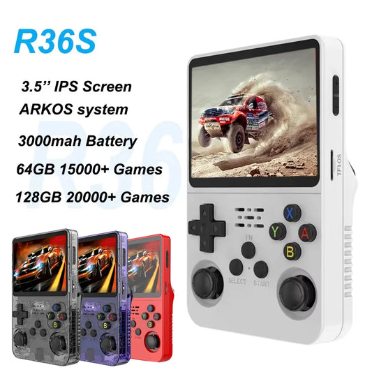 Original Arkos R36S Retro Game Console 128GB Handheld 3.5 Inch IPS Screen Portable Pocket Video Player 64GB Consola Kid Gift - AliExpress