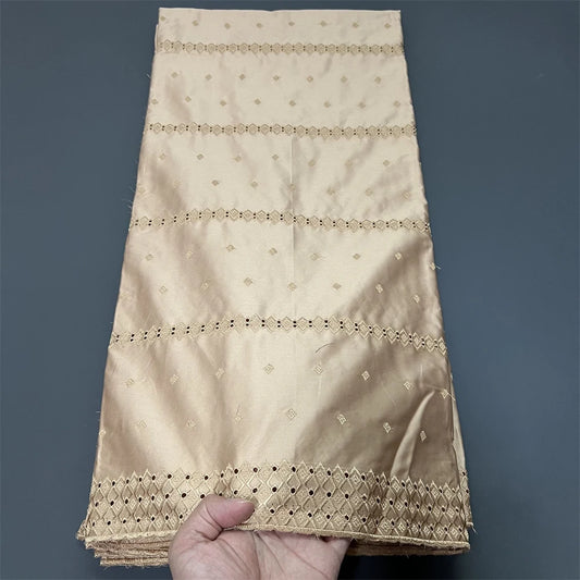 Tissu africain nigérian en dentelle et Tulle pour couture de robes, coton damassé de haute qualité, broderie Pure