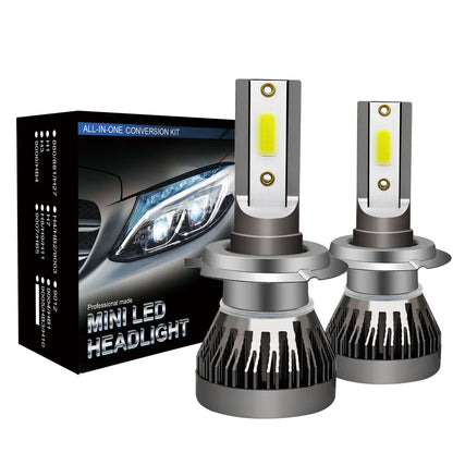 Mini ampoule LED antibrouillard automatique, lumière de sauna de voiture, H1, H7, H4, H3, H8, H9, H11, 9005, 9006, 9012, 6000LM, 6000K, 12V, 2 pièces par paire