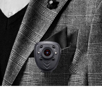 Caméra corporelle HD 1080P de type police, caméra vidéo portée au revers (lavalier) avec DVR, vision nocturne infrarouge, lumière LED visible, enregistreur vidéo numérique mini DV avec enregistrement vocal, mémoire 16 Go / 32 Go.