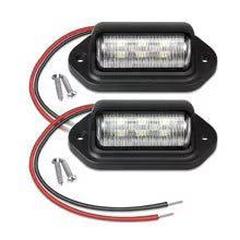Lumière de plaque d'immatriculation de planificateur de voiture, lampe de marche d'étiquette de camionnette, ampoules blanches, produits de voiture, SUV, camion, remorque, 6 LED, 2 pièces
