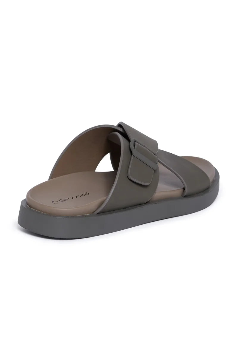 Geoomnii Men’s Arabic Sandals – Comfortable Casual Leather Slide Sandals for Everyday Wear