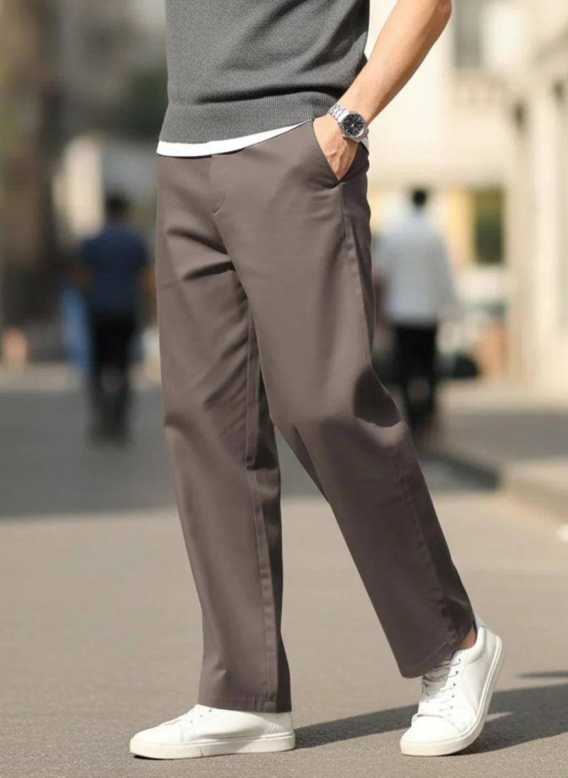 Pantalon chino ample gris foncé pour homme Urbano Fashion, non extensible