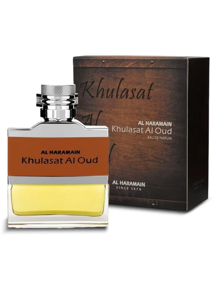 Al Haramain Khulasat Al Oudh Eau de Parfum 100ml | Leather & Oud Men’s Perfume | Long-Lasting Oriental Fragrance