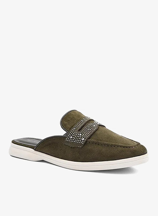 Mocassins mules en daim pour femmes