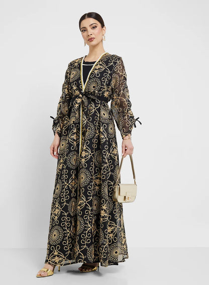 Embroidered Abaya With Inner