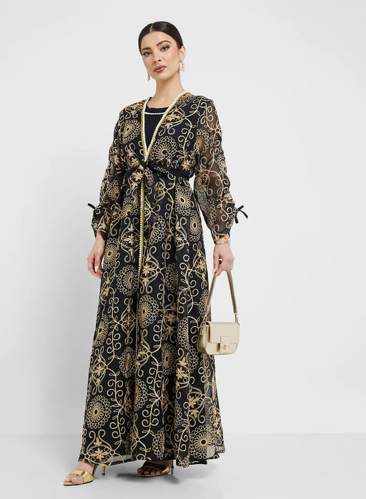 Embroidered Abaya With Inner