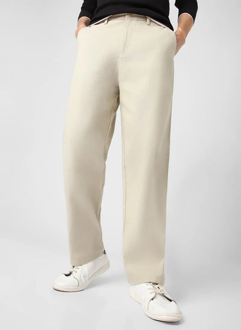 Pantalon chino uni gris clair pour homme Urbano Fashion, coupe ample, non extensible