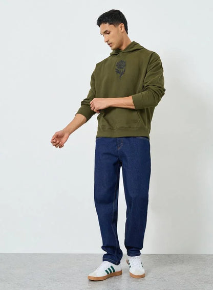 Jean bleu délavé pour homme, coupe classique