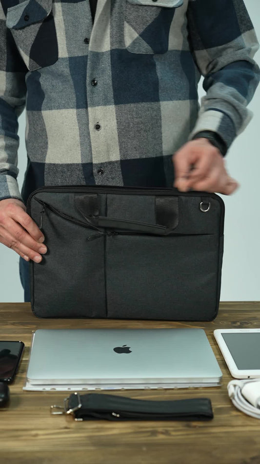 Étui Polina  Simple pour MacBook Air/Pro 13-13,3-14 pouces, antichoc et étanche, gris fumé