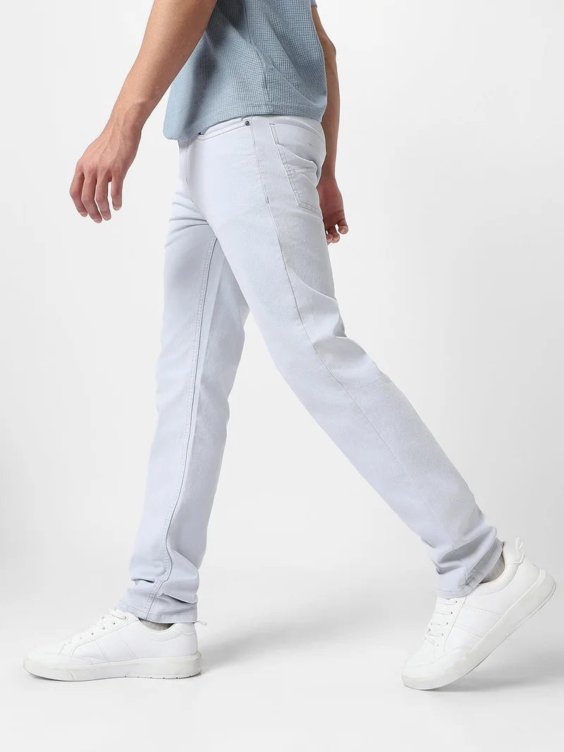 Jean extensible gris clair pour homme Urbano Fashion, coupe classique, délavé
