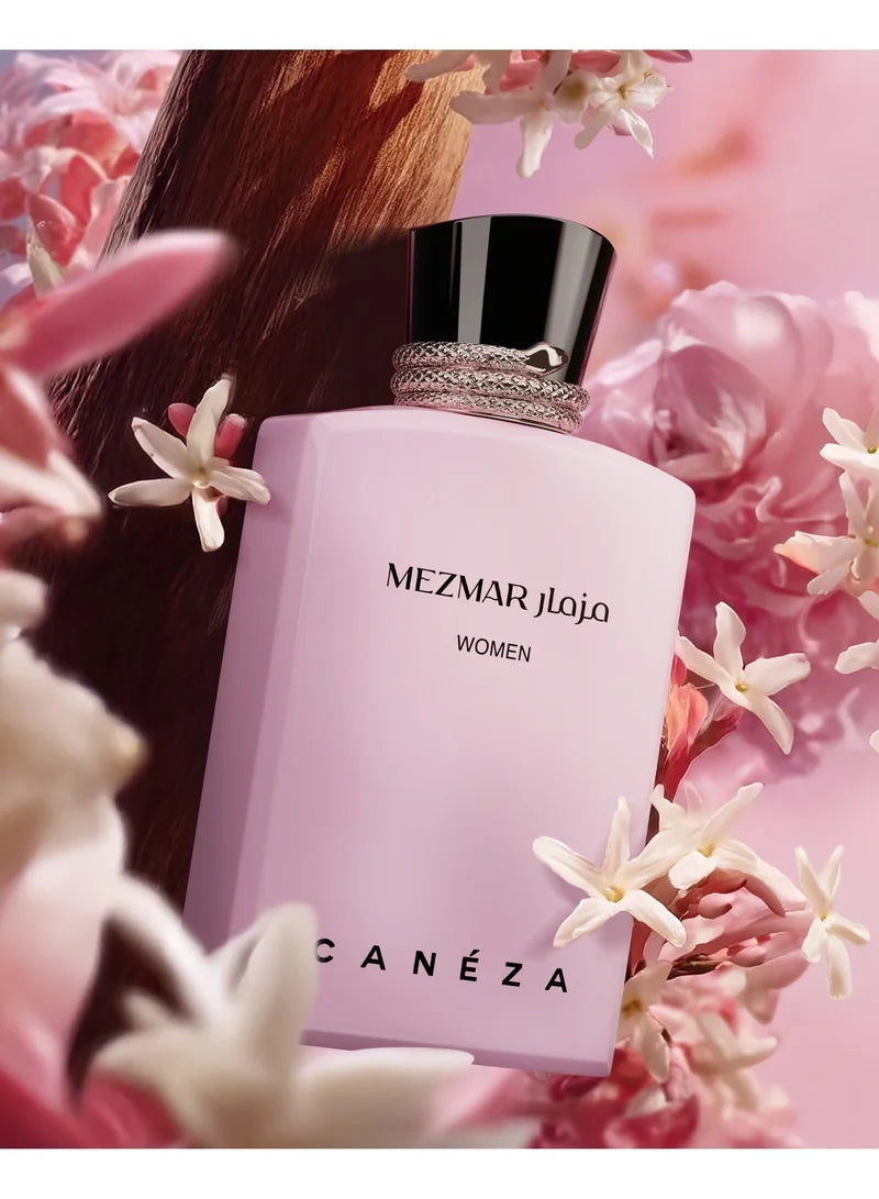 Eau de Parfum Mezmar pour femme - Parfum floral gourmand et chaleureux aux notes d'amande, de café, de vanille et de santal | Parfum sensuel longue tenue | 100 ml