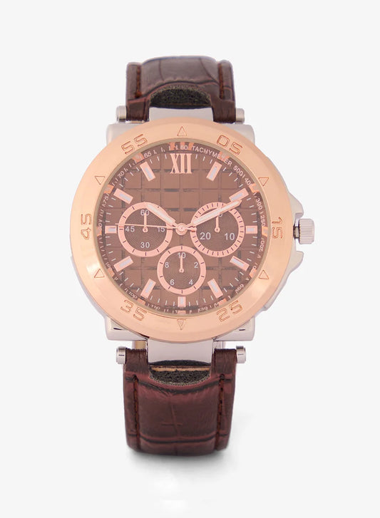 Croc Emboss Strap Analogue Watch