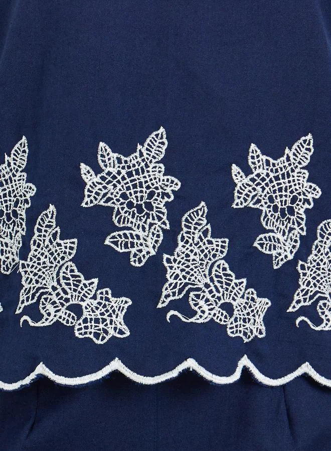 Ensemble haut et pantalon brodé pour femme