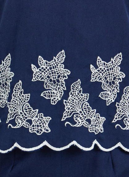 Ensemble haut et pantalon brodé pour femme