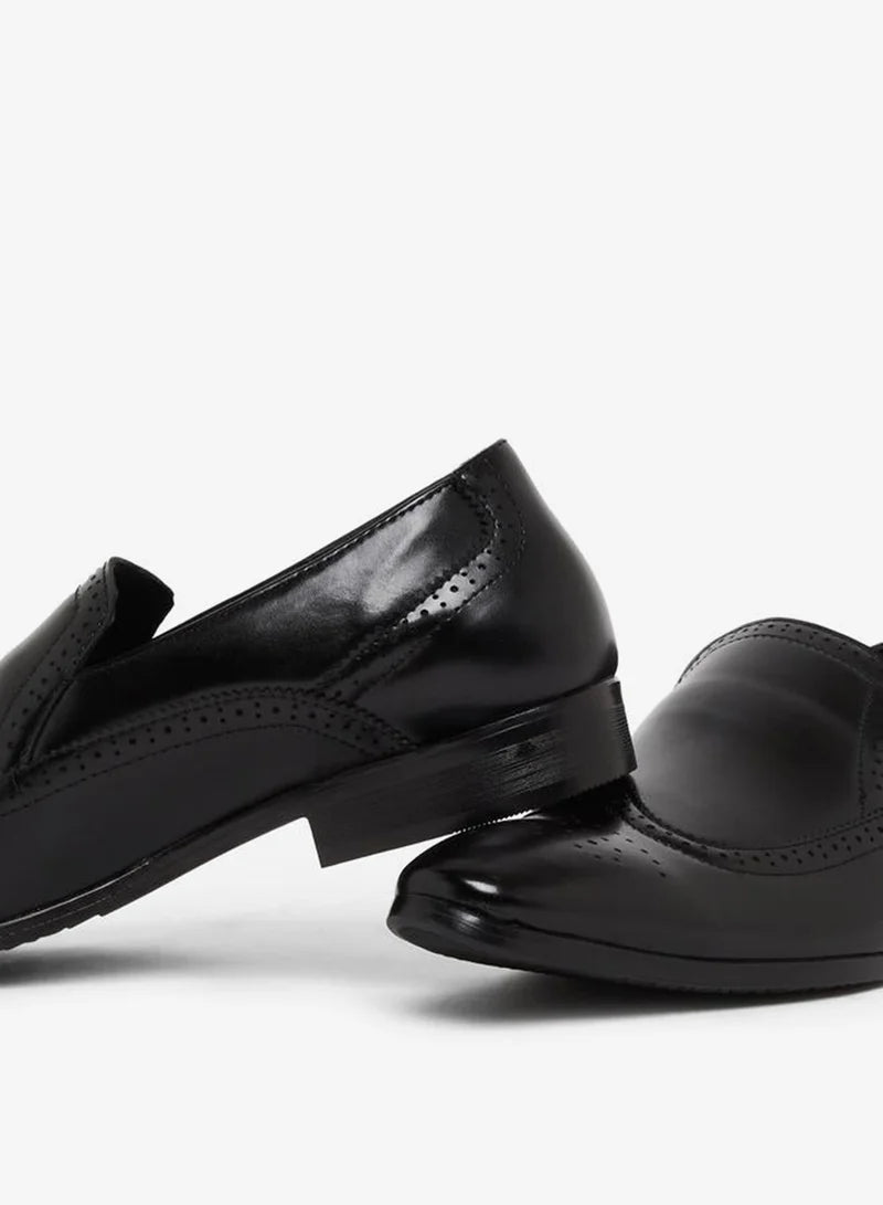 Chaussures habillées en cuir noir pour hommes