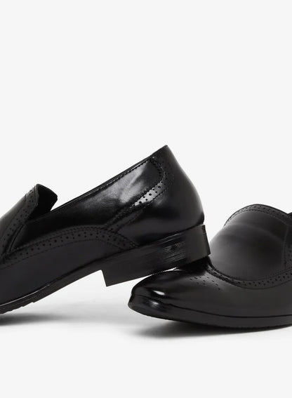 Chaussures habillées en cuir noir pour hommes