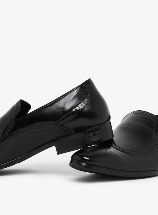 Chaussures habillées en cuir noir pour hommes