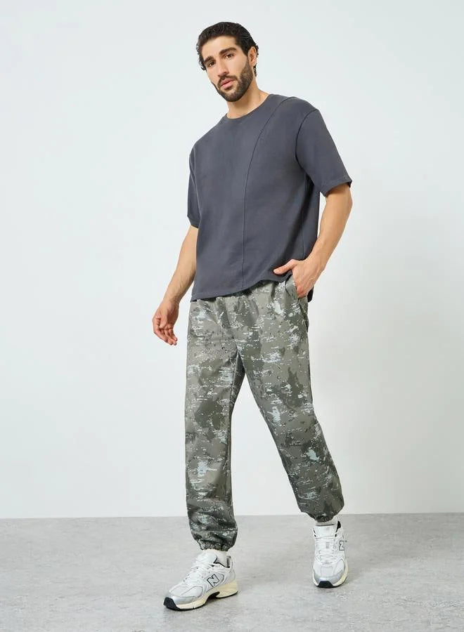 Pantalon de survêtement décontracté imprimé olive pour homme