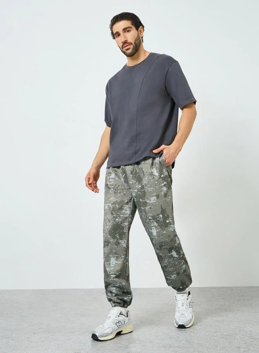 Pantalon de survêtement décontracté imprimé olive pour homme