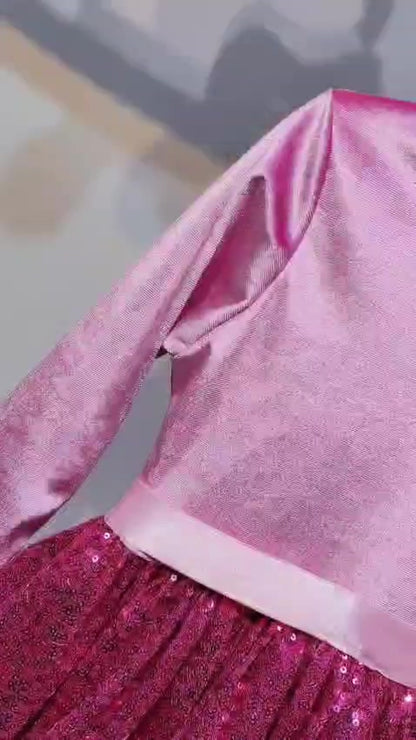 Robe bouffante en velours à sequins et nœud papillon pour filles de 3 à 10 ans ( My Kids Wear).