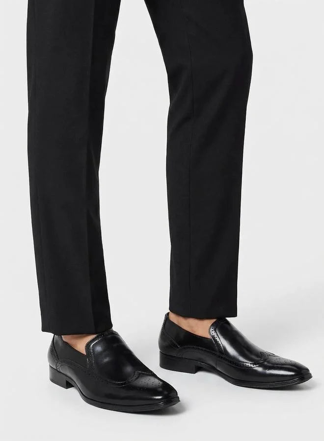 Chaussures habillées en cuir noir pour hommes