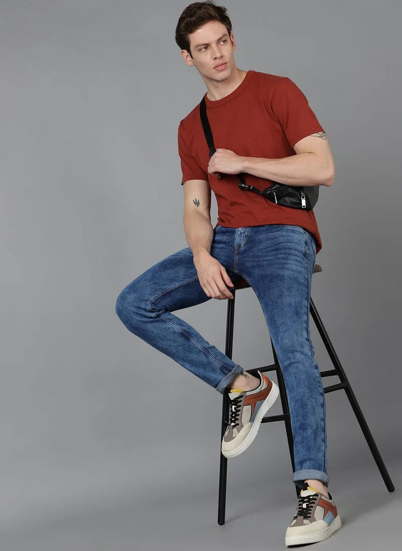 Jean slim bleu délavé extensible pour homme Urbano Fashion