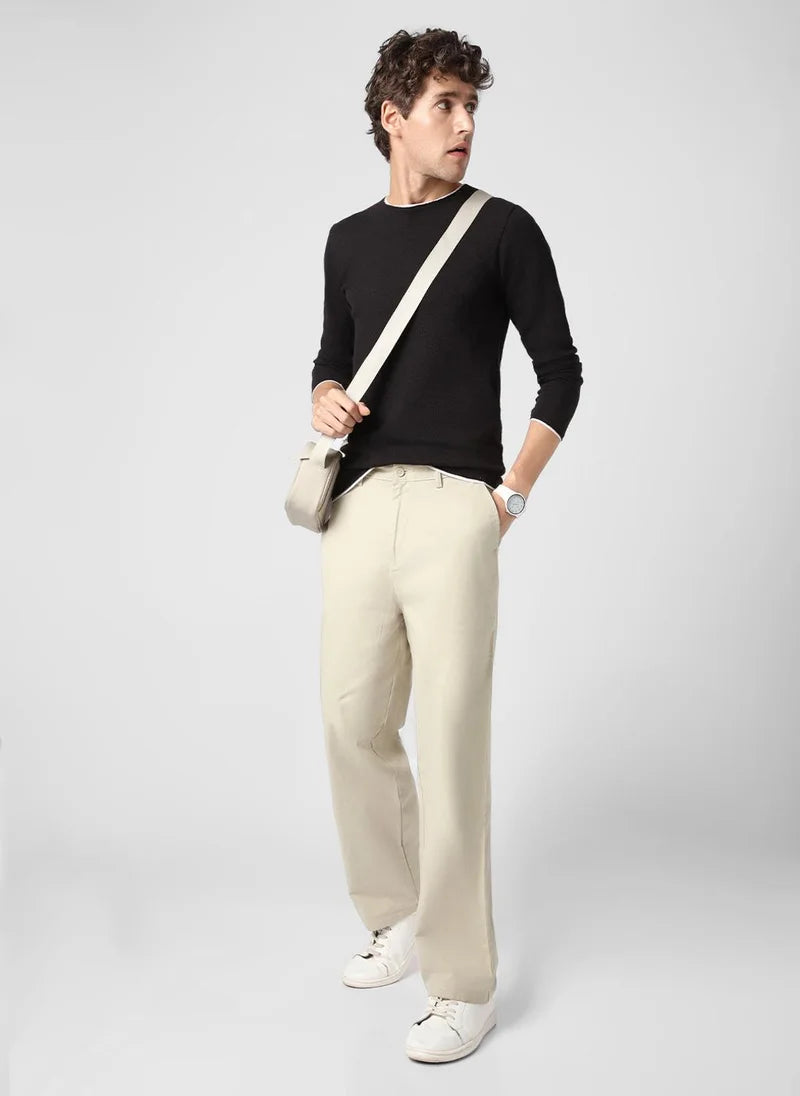 Pantalon chino uni gris clair pour homme Urbano Fashion, coupe ample, non extensible