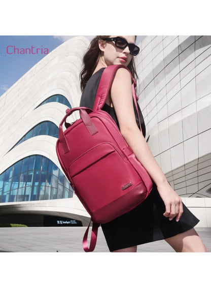 Lightweight Laptop Backpack for Women Water Resistant Multifunctional Anti-Theft Daypack for Casual/Office/School/College, CB00762-Burgundy