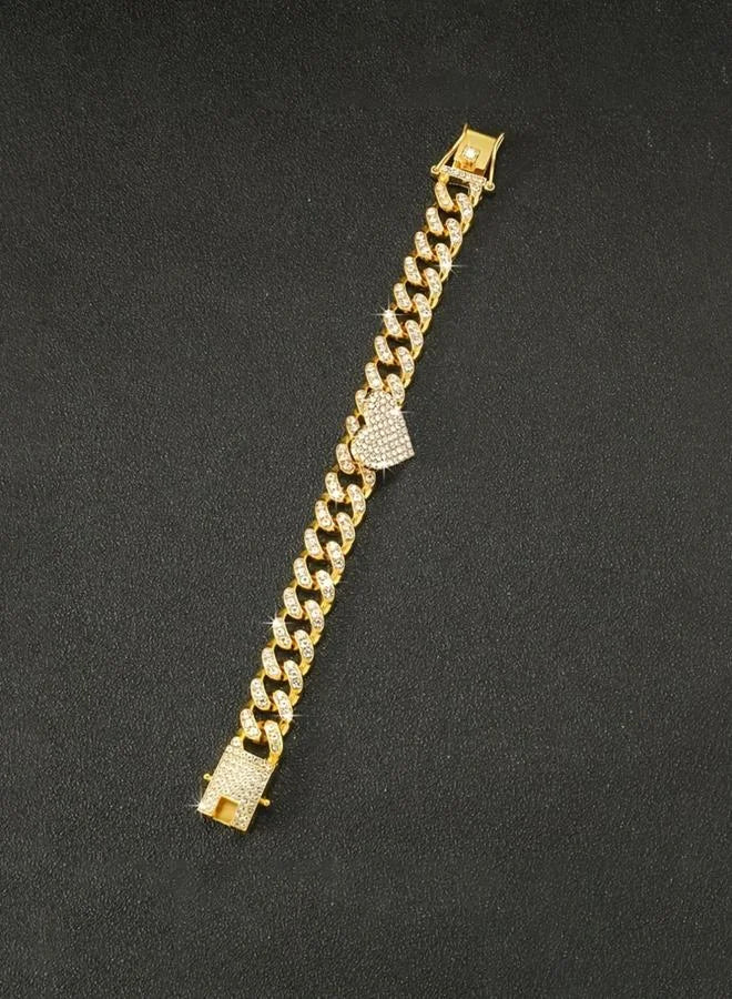 Bracelet à maillons en forme de cœur orné d'or