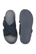Sandales arabes GEOOMNII pour hommes – Sandales bleues à enfiler | Tige confortable en PU et semelle en TPR