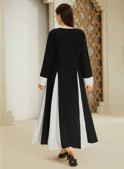 Take Two Geometric Pattern Color Block Jalabiya