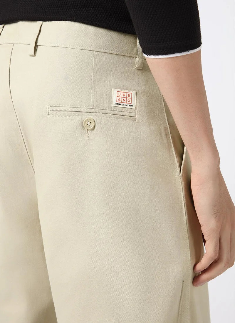 Pantalon chino uni gris clair pour homme Urbano Fashion, coupe ample, non extensible