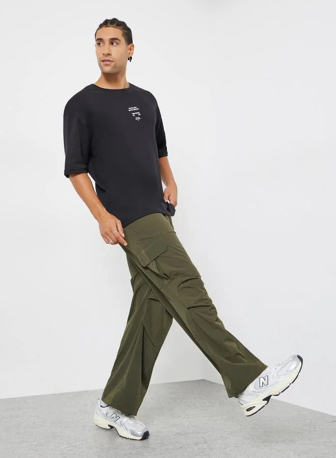 Pantalon cargo décontracté vert olive pour homme