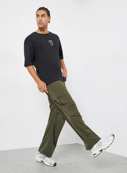 Pantalon cargo décontracté vert olive pour homme