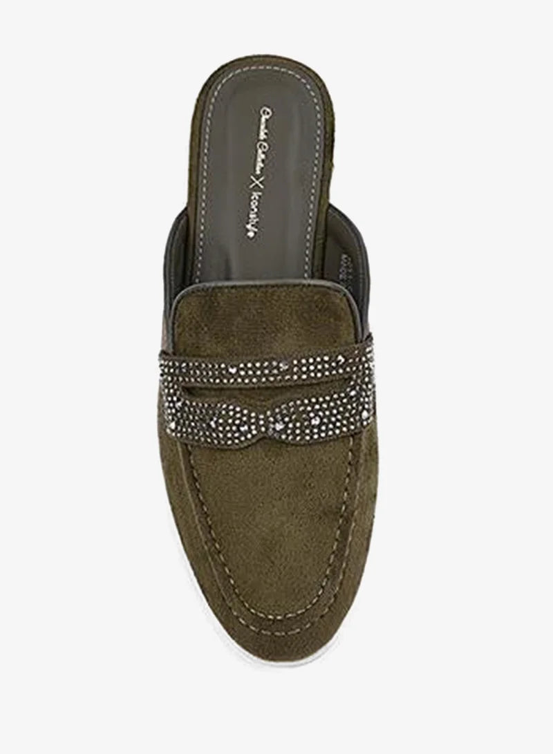 Mocassins mules en daim pour femmes