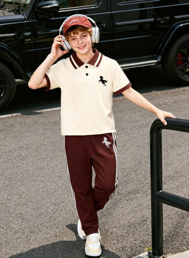 Ensemble polo et pantalon color block pour garçon
