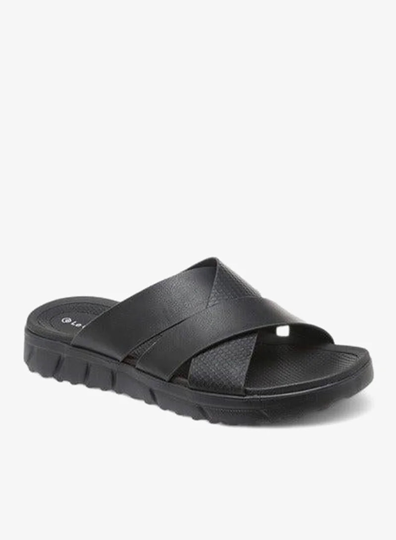 Men Cross Strap Slip-On Sandals