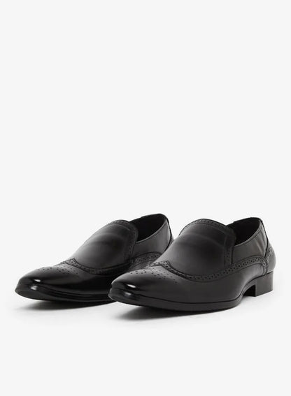 Chaussures habillées en cuir noir pour hommes