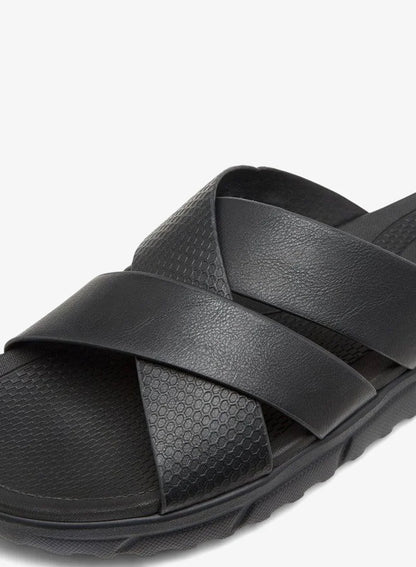 Men Cross Strap Slip-On Sandals