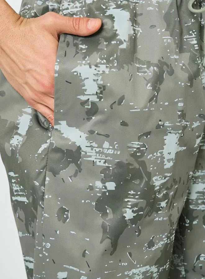 Pantalon de survêtement décontracté imprimé olive pour homme