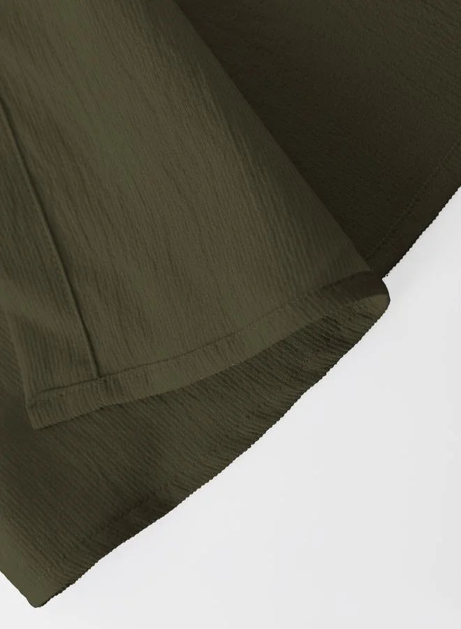 Ensemble chemise et pantalon kaki texturé pour homme